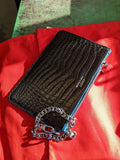 Everyday Phone Pouch - Black Crocodile - Ascot Shoes