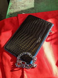 Everyday Phone Pouch - Black Crocodile - Large - Ascot Shoes