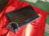 Everyday Phone Pouch - Black Crocodile - Ascot Shoes