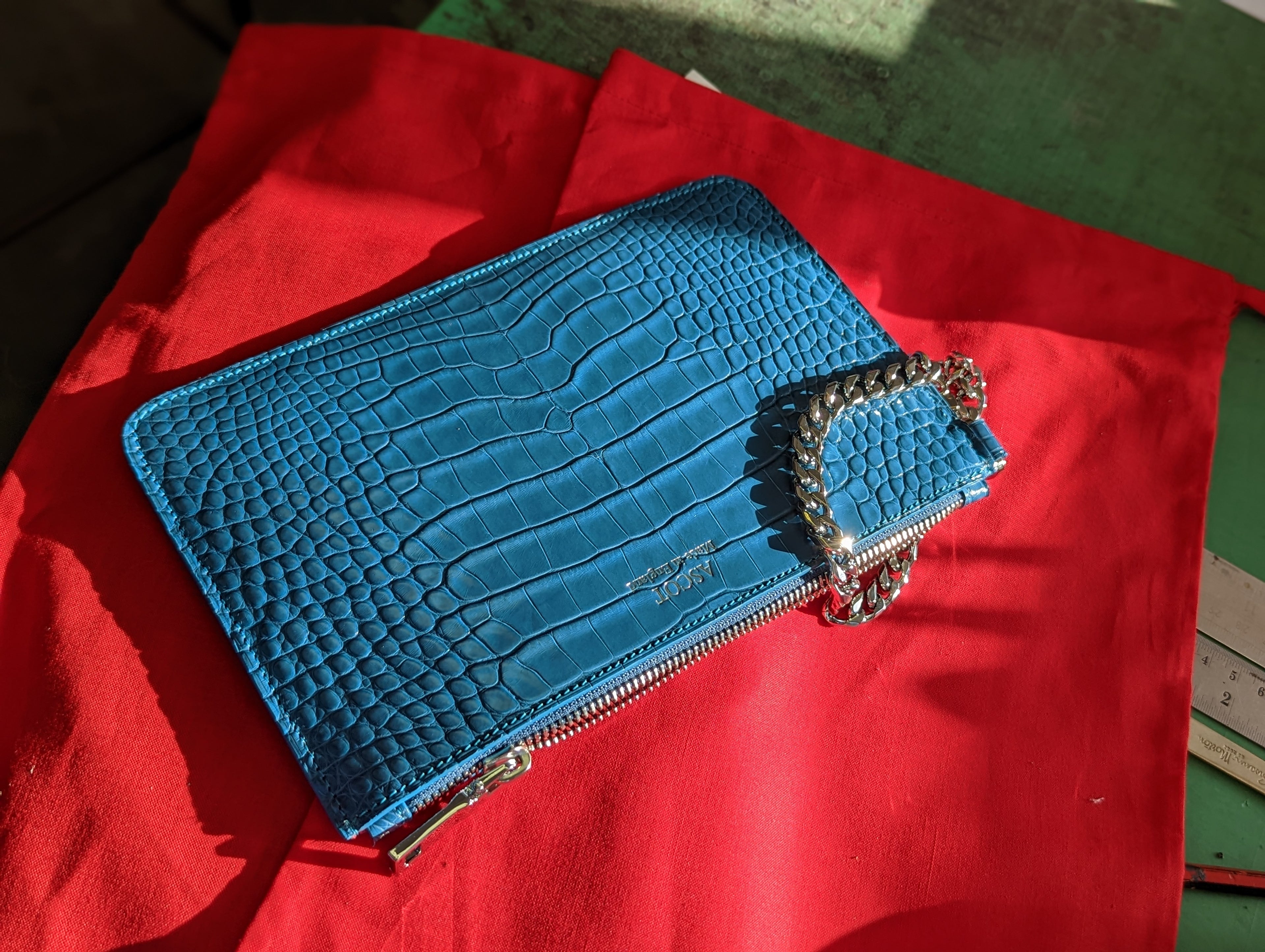 Everyday Phone Pouch - Blue Crocodile - Large - Ascot Shoes