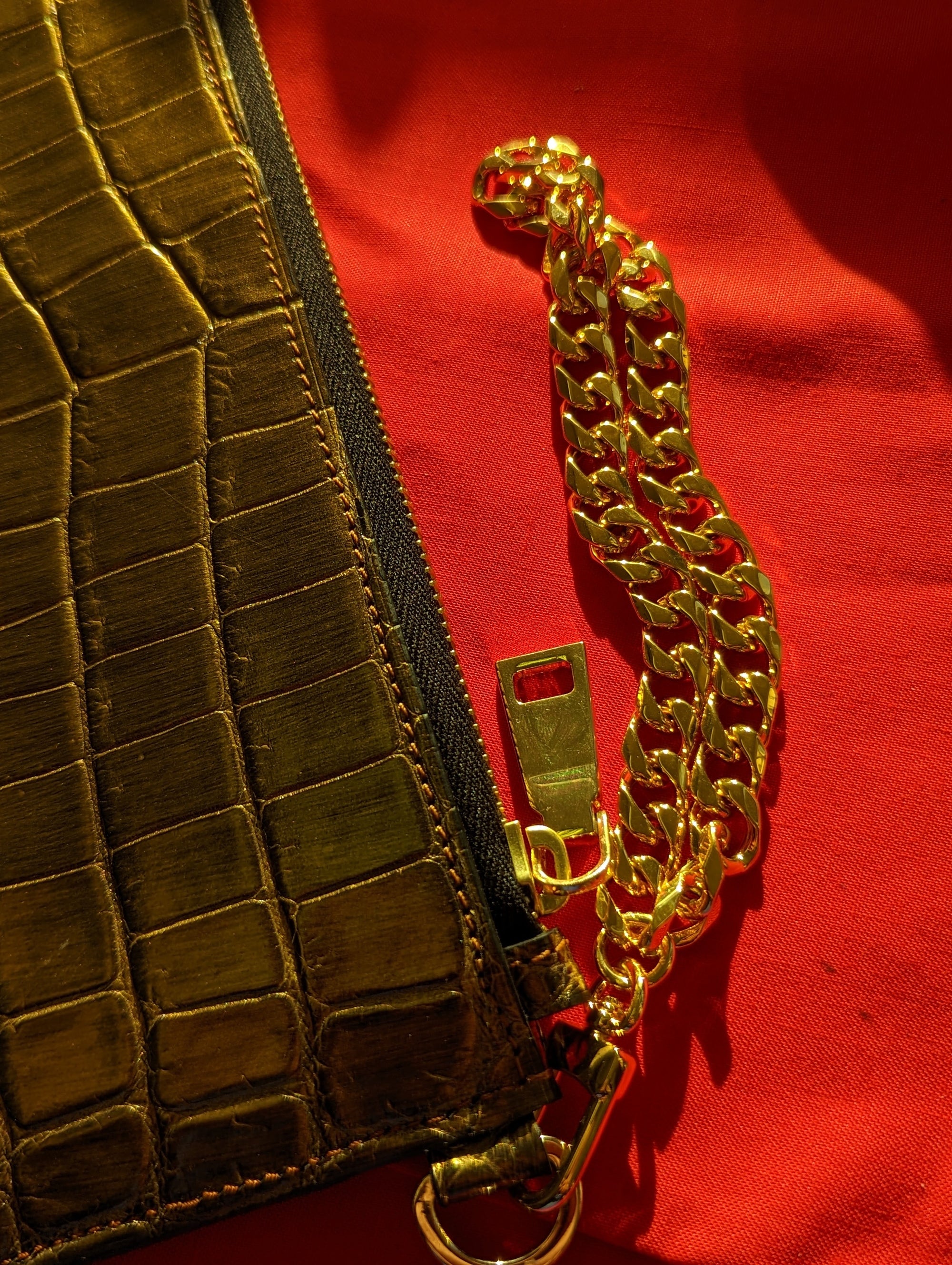 Everyday Phone Pouch - Gold Crocodile - Ascot Shoes