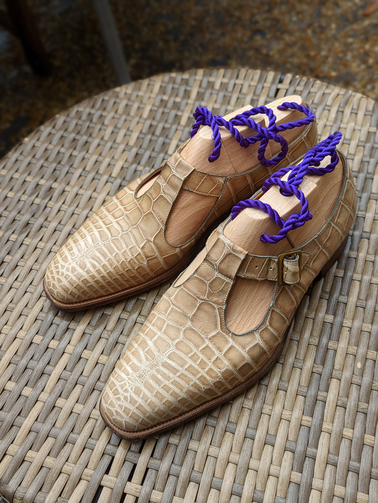 Edward Green - Cream Crocodile, UK 9, 606 Last - Ascot Shoes