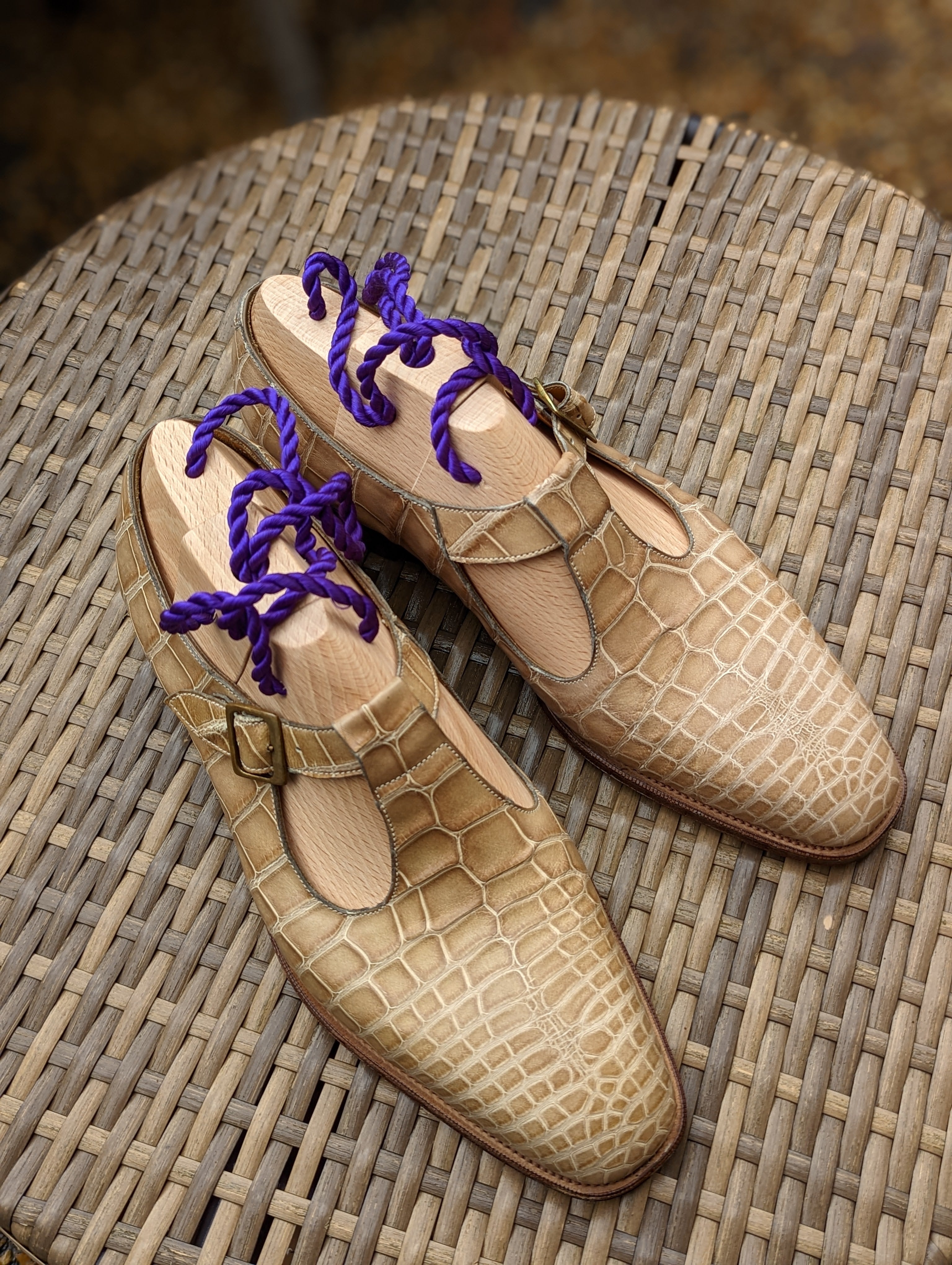 Edward Green - Cream Crocodile, UK 9, 606 Last - Ascot Shoes