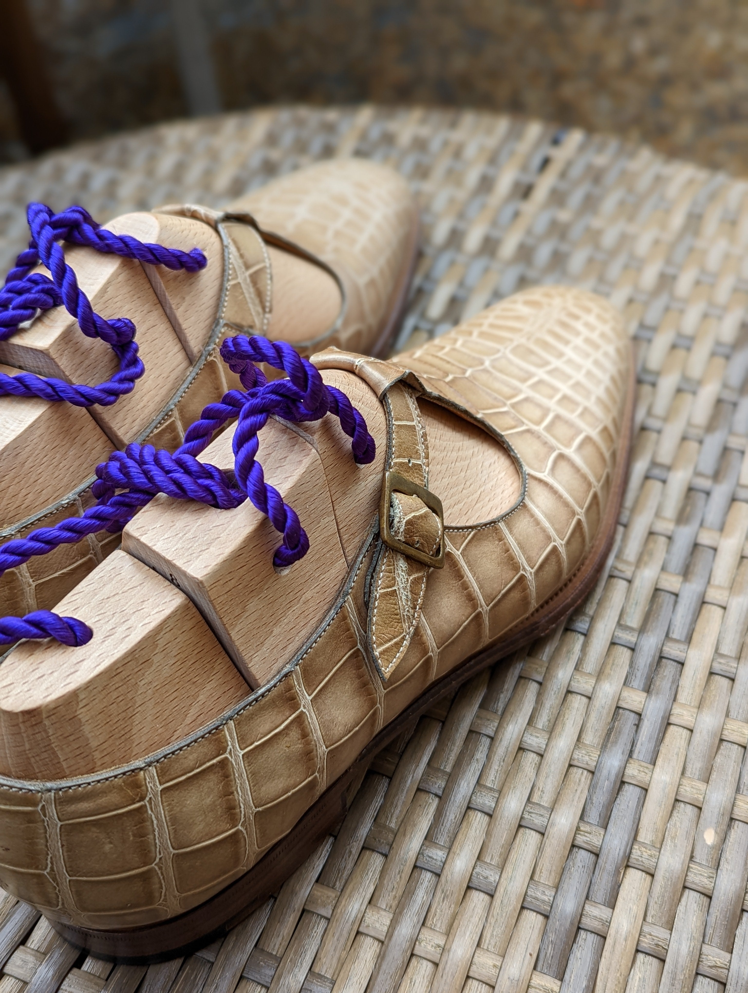 Edward Green - Cream Crocodile, UK 9, 606 Last - Ascot Shoes