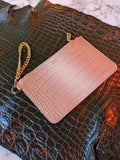 Everyday Phone Pouch - Blush Pink Crocodile - Large - Ascot Shoes