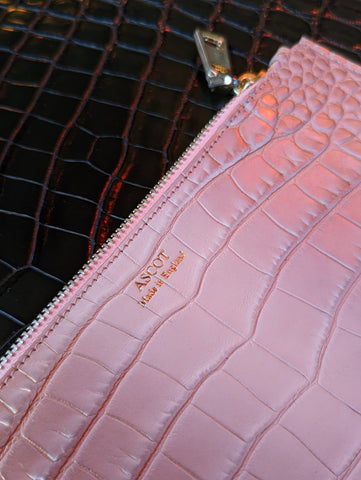 Everyday Phone Pouch - Blush Pink Crocodile - Large