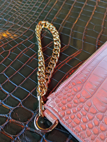 Everyday Phone Pouch - Blush Pink Crocodile