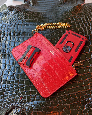 Everyday Phone Pouch - Red Crocodile