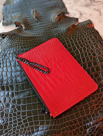 Everyday Phone Pouch - Red Crocodile - Large
