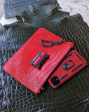 Everyday Phone Pouch - Red Crocodile - Large - Ascot Shoes