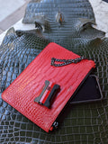 Everyday Phone Pouch - Red Crocodile - Large - Ascot Shoes