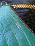 Everyday Phone Pouch - Green Crocodile - Large - Ascot Shoes