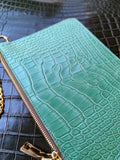 Everyday Phone Pouch - Green Crocodile - Large - Ascot Shoes