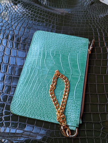 Everyday Phone Pouch - Green Crocodile - Large