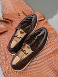 Ascot Ezee - Dark Chocolate Brown Crocodile - Ascot Shoes