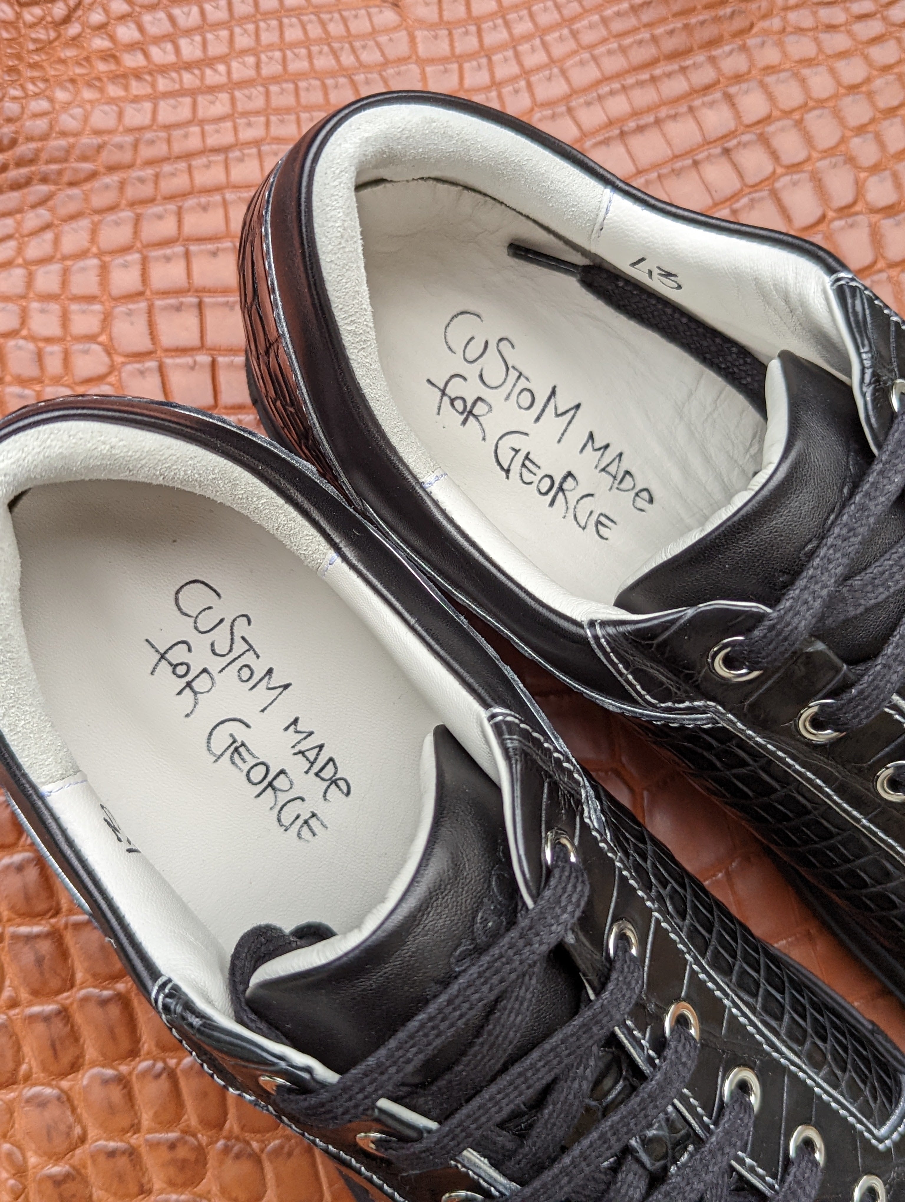 Ascot Sneakers - Black Crocodile - Ascot Shoes