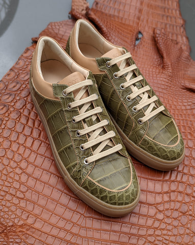 Ascot Sneakers - Green Crocodile