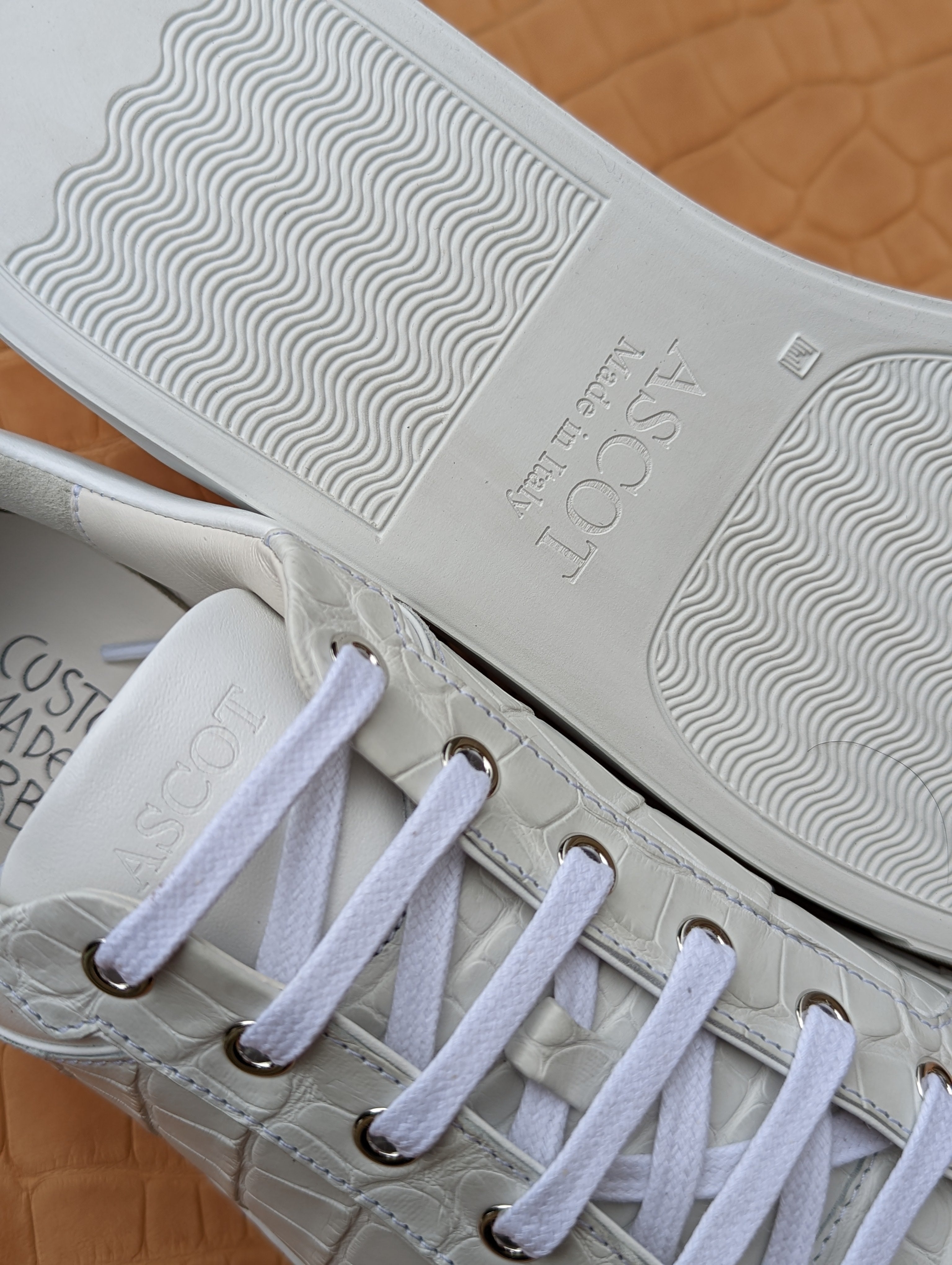 Ascot Sneakers - White Crocodile - Ascot Shoes