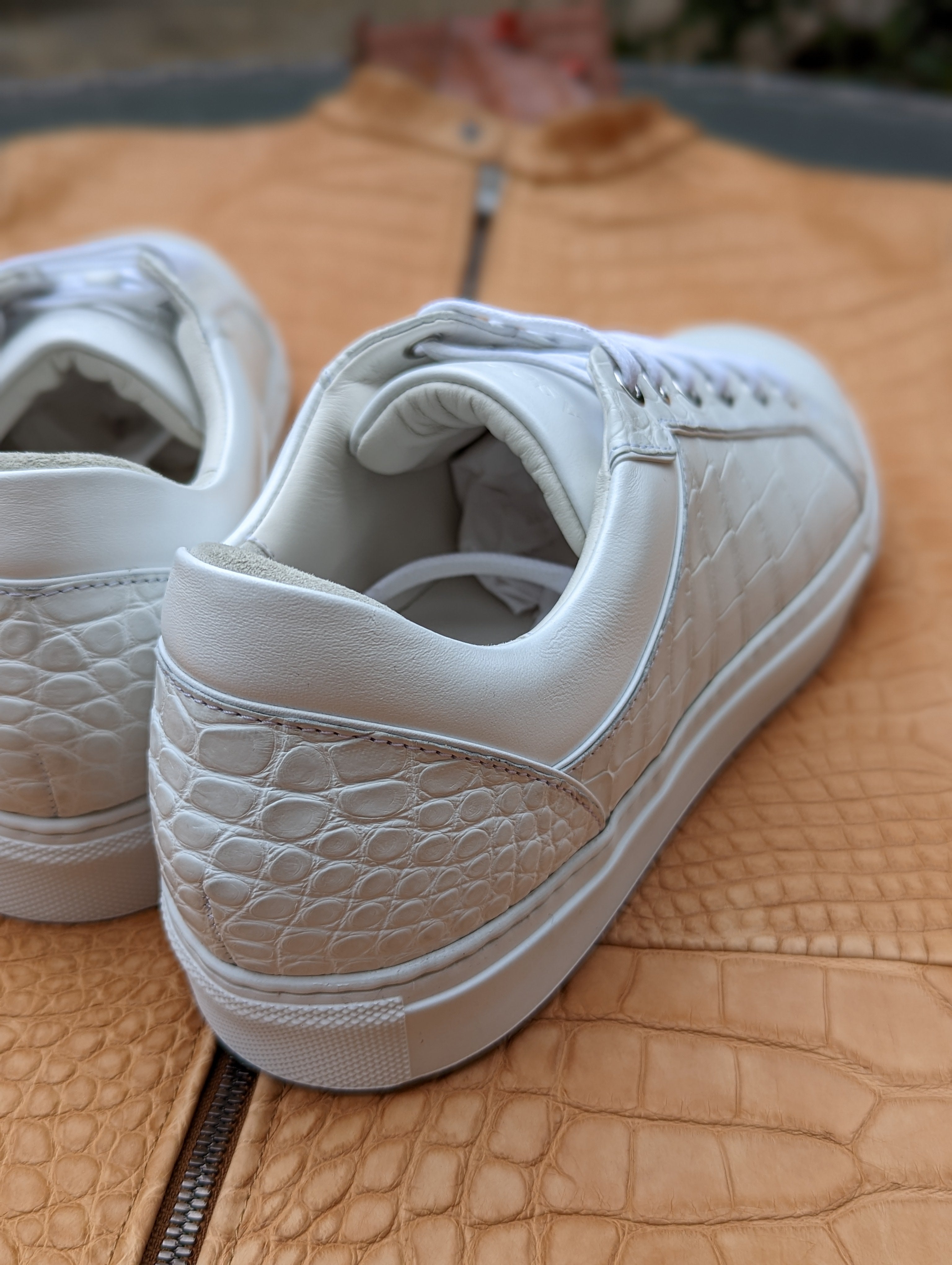 Ascot Sneakers - White Crocodile - Ascot Shoes
