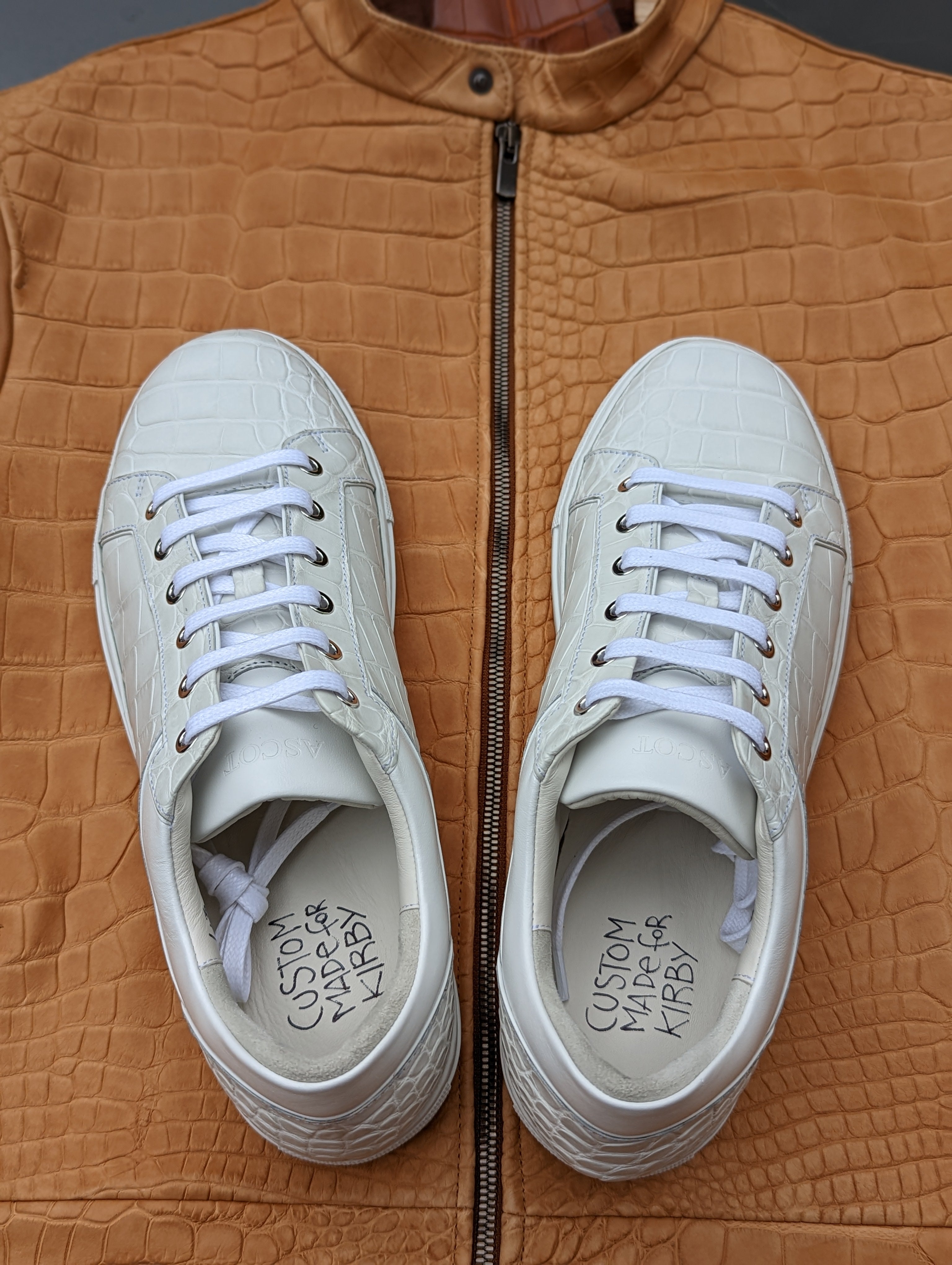 Ascot Sneakers - White Crocodile - Ascot Shoes