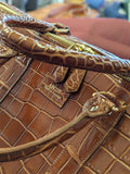 Duffel Bag - Cognac Crocodile 50 cm - Ascot Shoes