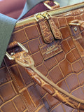 Duffel Bag - Cognac Crocodile 60 cm - Ascot Shoes