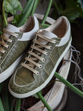 Ascot Sneakers - Olive Green Crocodile - Ascot Shoes