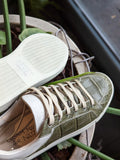 Ascot Sneakers - Olive Green Crocodile - Ascot Shoes