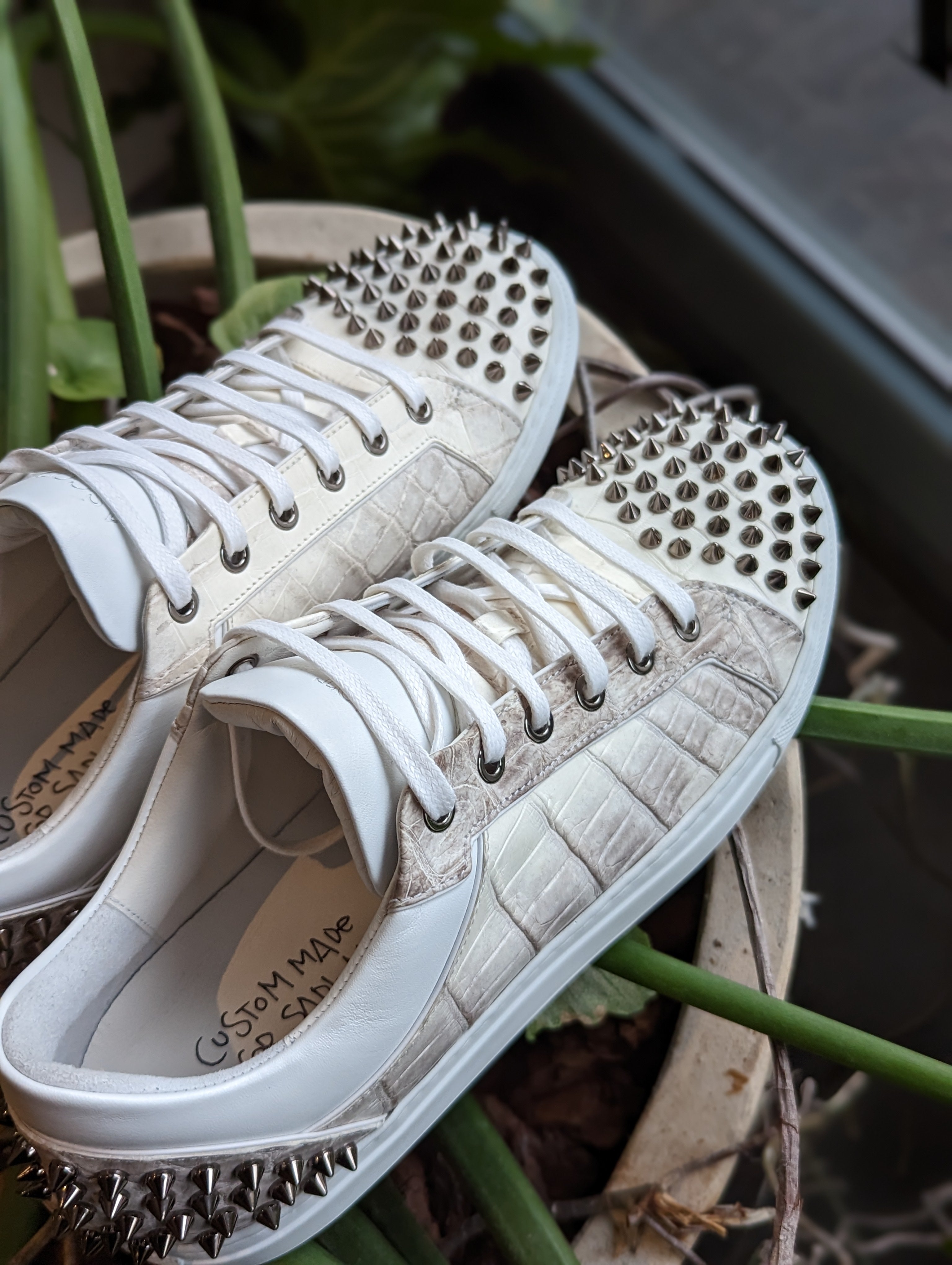 Ascot Sneakers - Himalayan Crocodile with Studs - Ascot Shoes