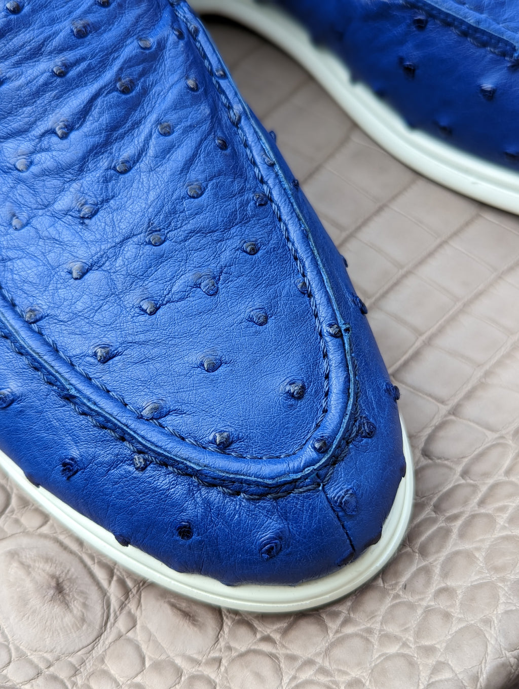 Ascot Cannes - Blue Ostrich - Ascot Shoes