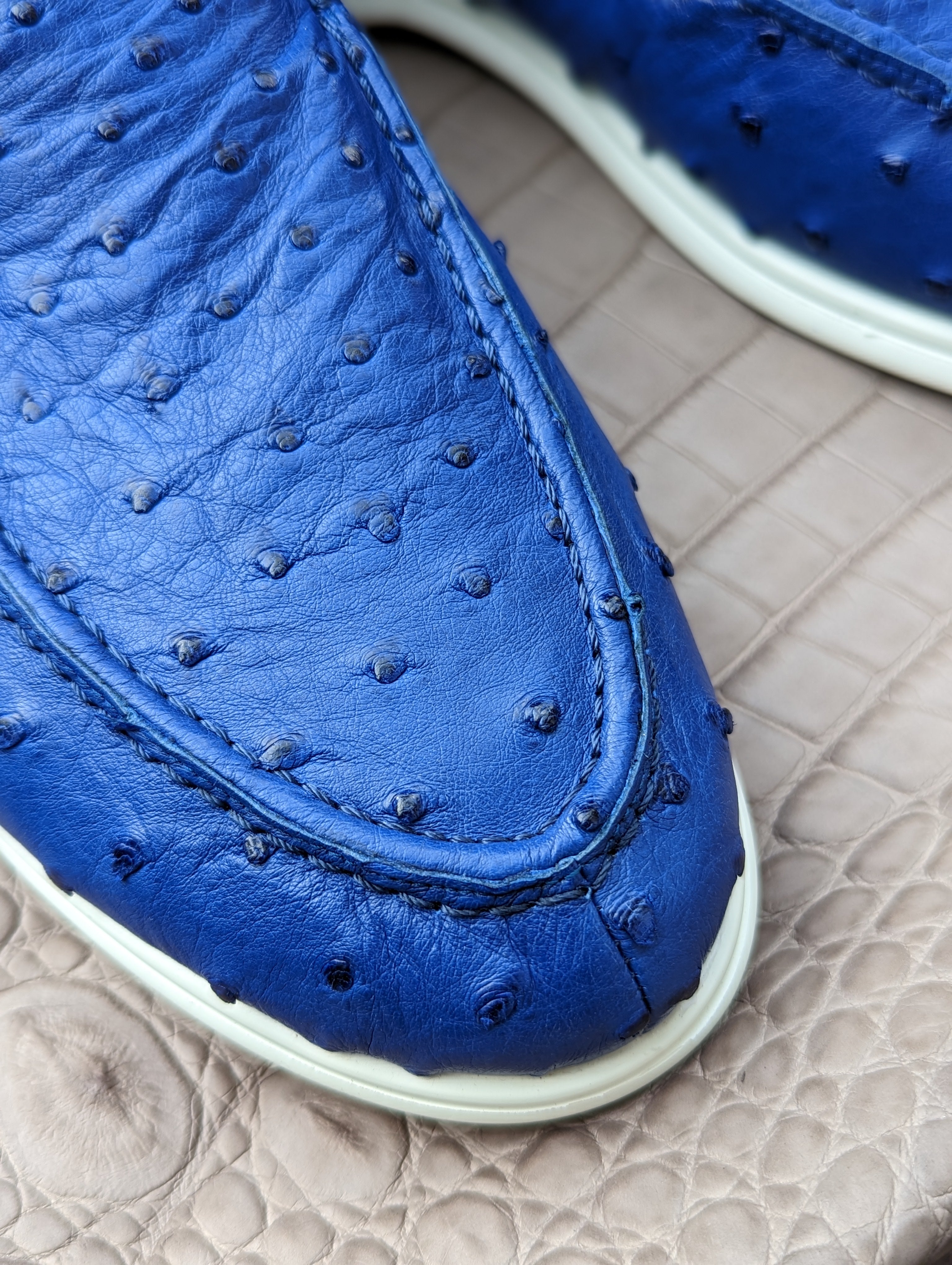 Ascot Cannes - Blue Ostrich - Ascot Shoes