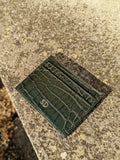 Credit Card Slip - Dark Green Crocodile - Ascot Shoes