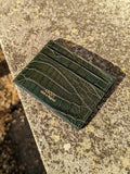 Credit Card Slip - Dark Green Crocodile - Ascot Shoes