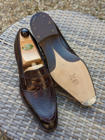 Custom Brown Crocodile Loafers for Gary