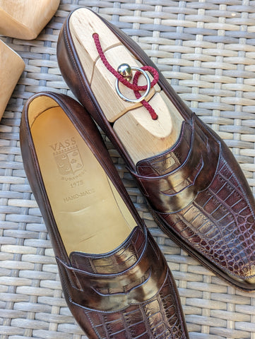 Custom Invoice: Brown Crocodile Loafers for Gary