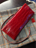 Clutch Bag - Red Crocodile - Ascot Shoes