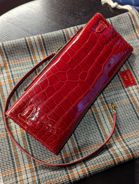 Clutch Bag - Red Crocodile – Ascot Shoes