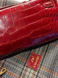 Clutch Bag - Red Crocodile - Ascot Shoes