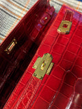 Clutch Bag - Red Crocodile - Ascot Shoes