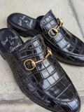 Ascot Terni - Black Crocodile - Ascot Shoes