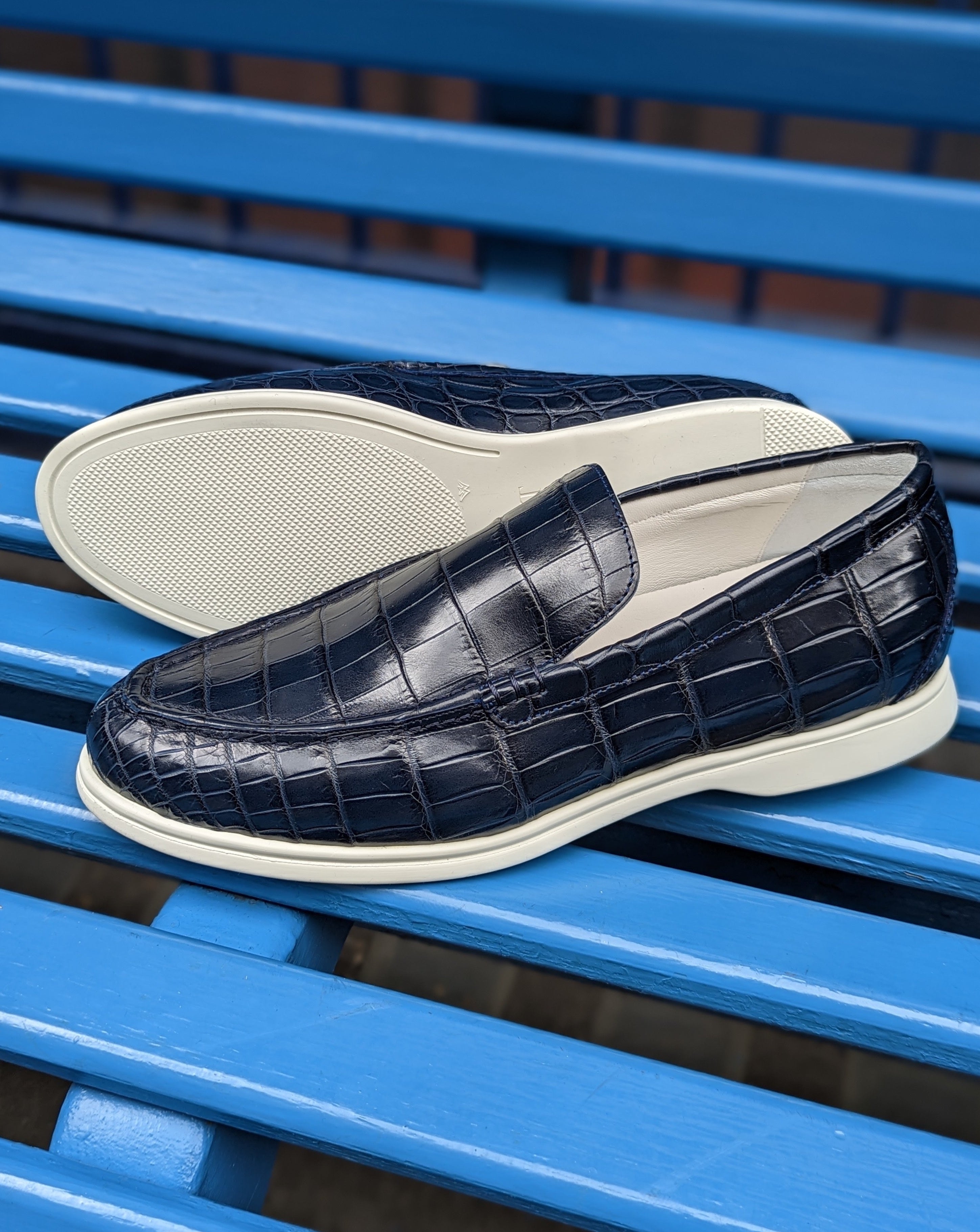 Ascot Cannes - Navy Crocodile, UK 8 - Ascot Shoes