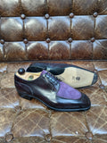 Ascot Kaan - Plum museum calf & Purple suede, UK 10, U last - Ascot Shoes