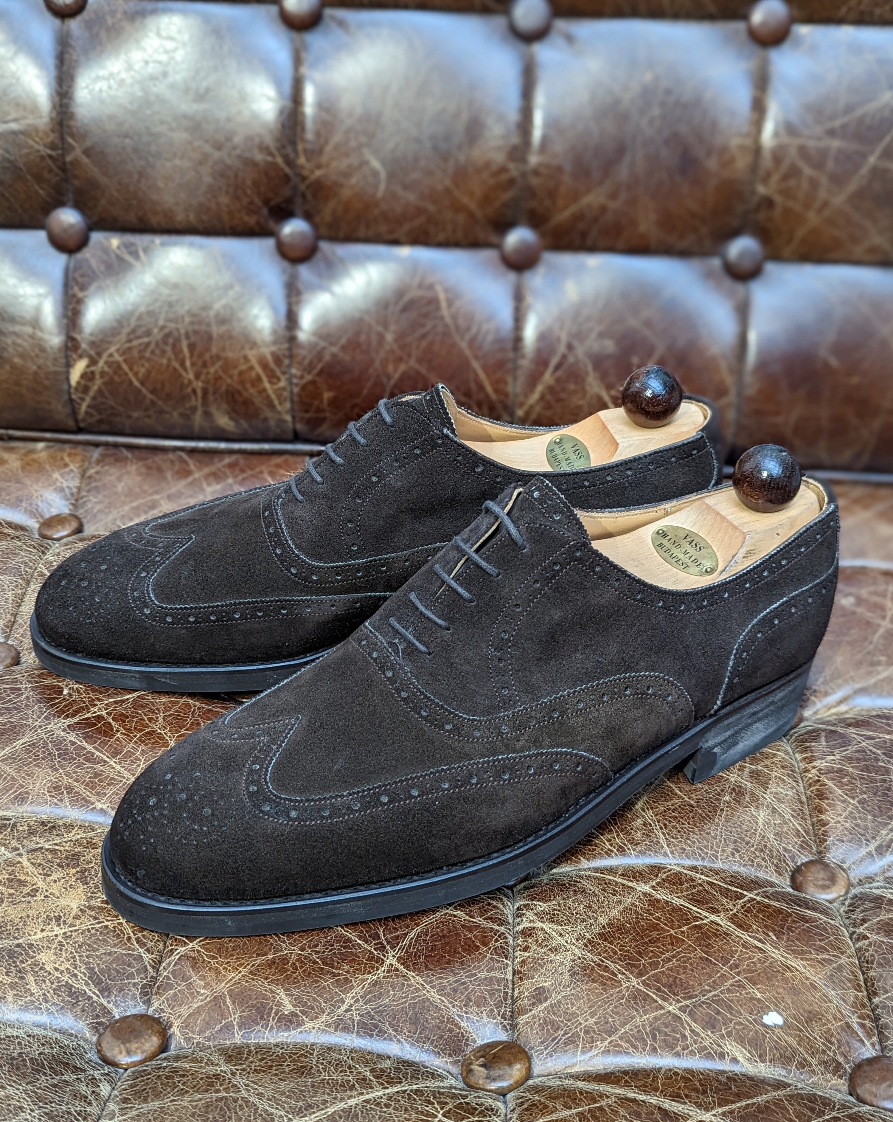 Vass Budapest - Dark Brow suede, UK 11, R last - Ascot Shoes