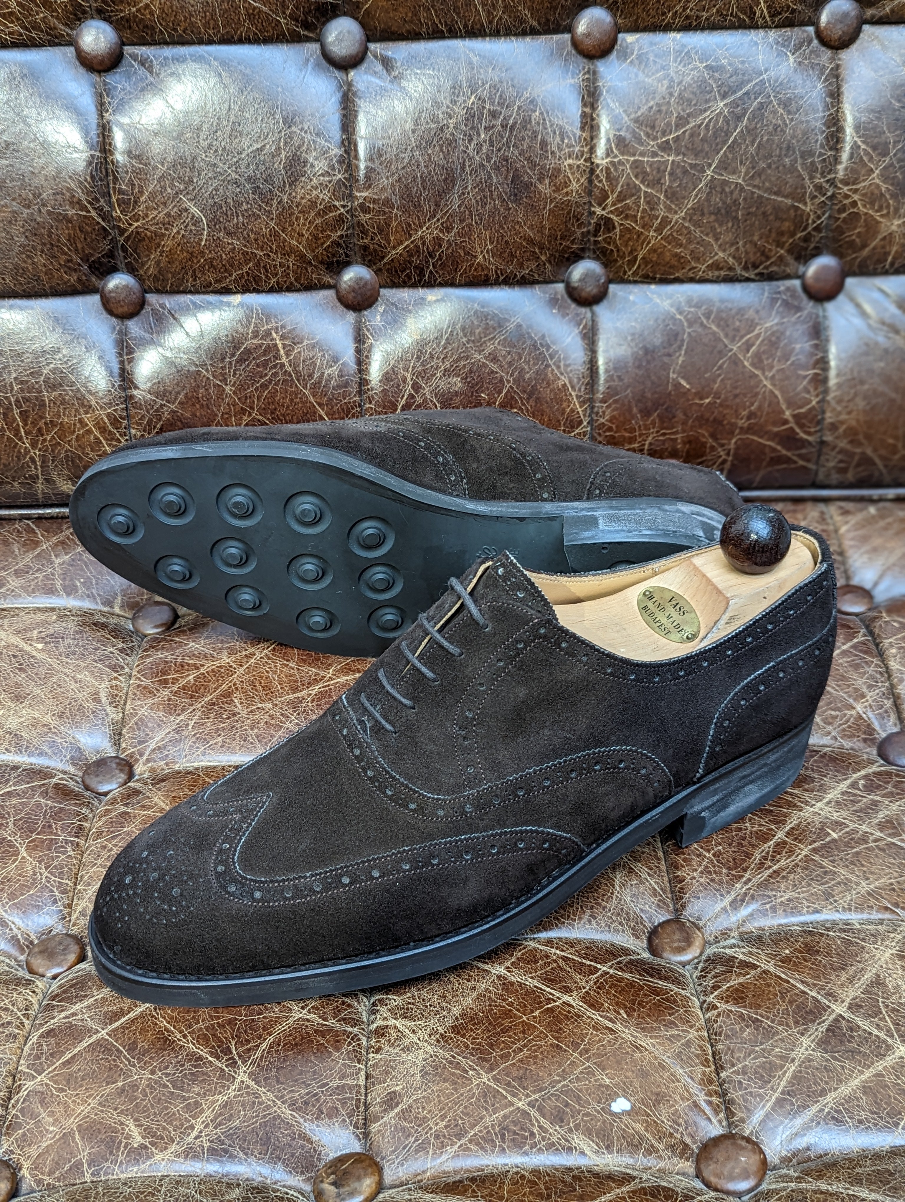 Vass Budapest - Dark Brow suede, UK 11, R last - Ascot Shoes