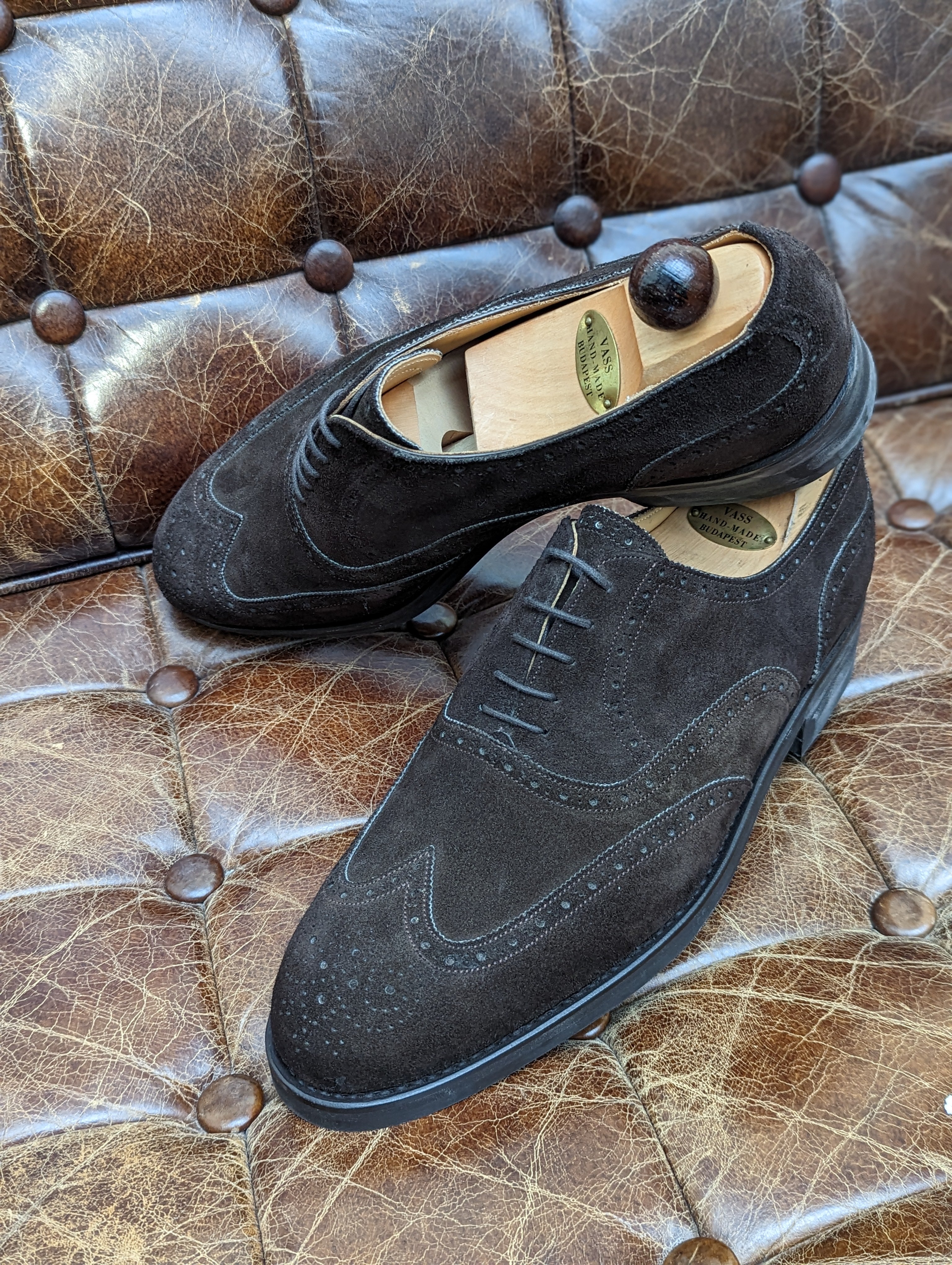 Vass Budapest - Dark Brow suede, UK 11, R last - Ascot Shoes