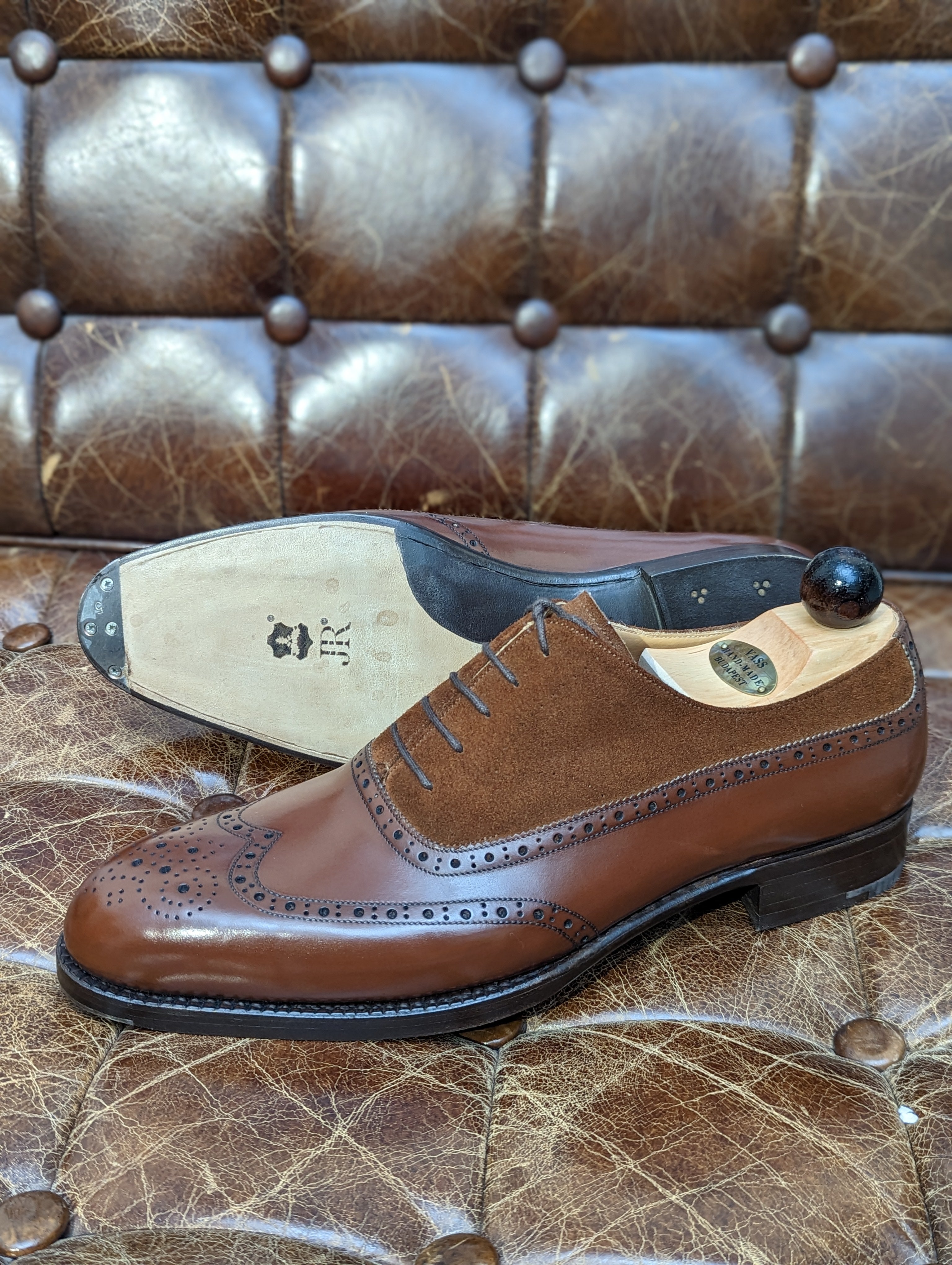 Vass-Ascot Budapest - Cognac Combination, UK 9.5, F last - Ascot Shoes