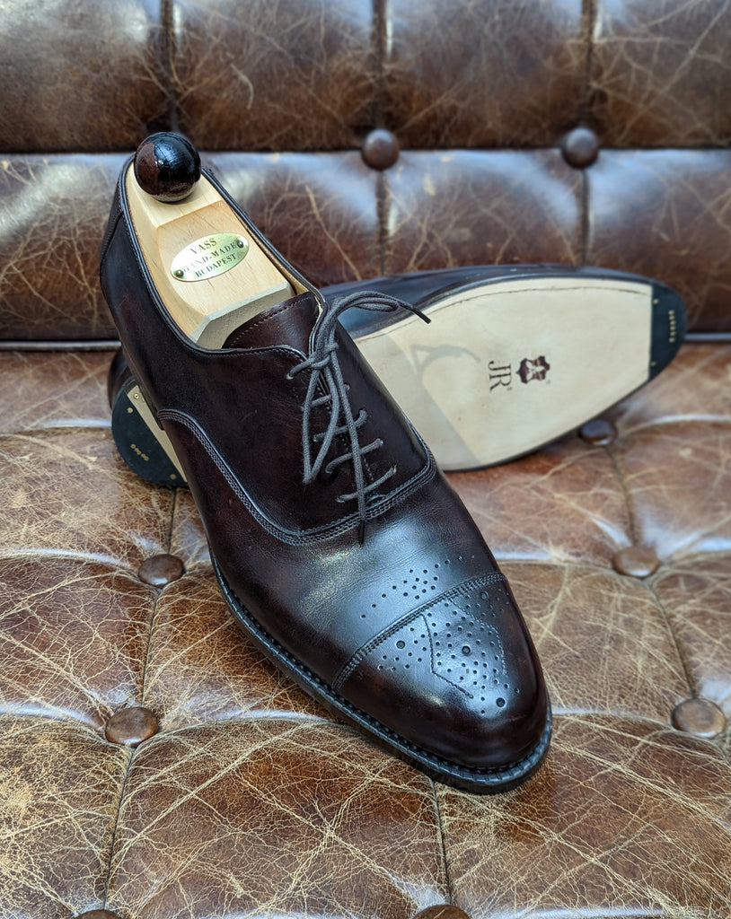 Vass Old English - Museum Brown, UK 9.5, F last - Ascot Shoes