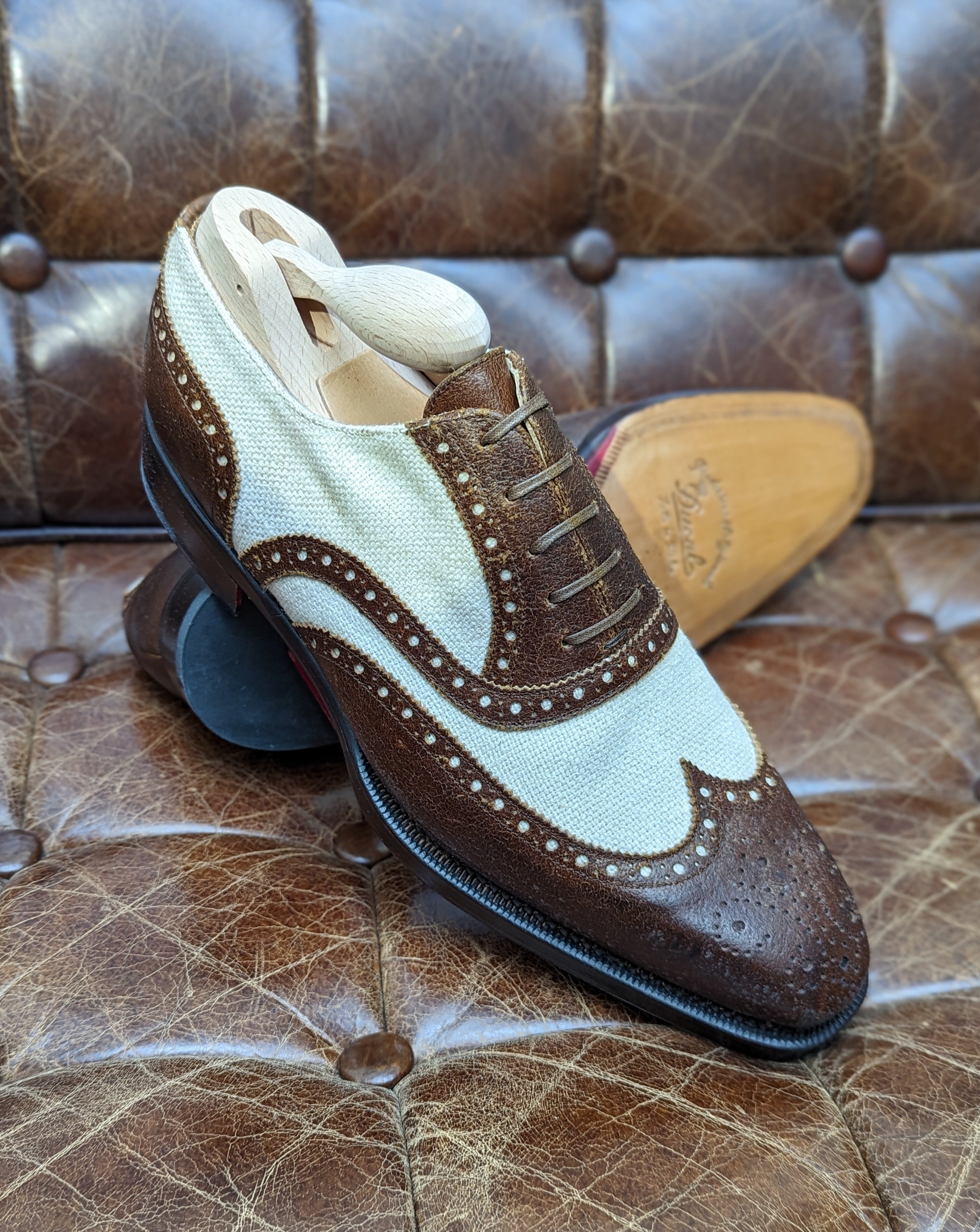 Ducal Oxford - Brown & Beige, UK 9 - Ascot Shoes