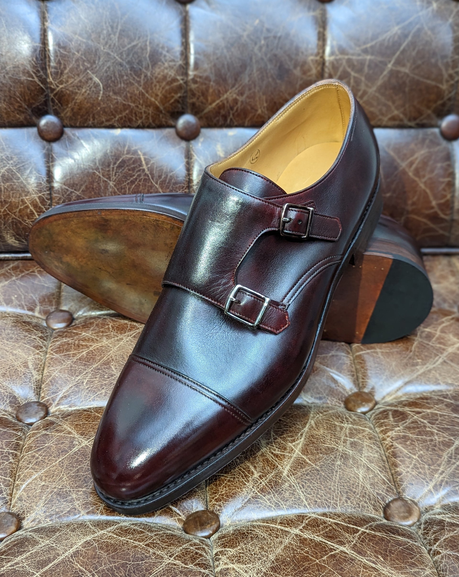 Chaussures John Lobb William - Sangle Moine Marron - Taille UK 7.5 (EU 41.5) - Cuir - Occasion Restaurée