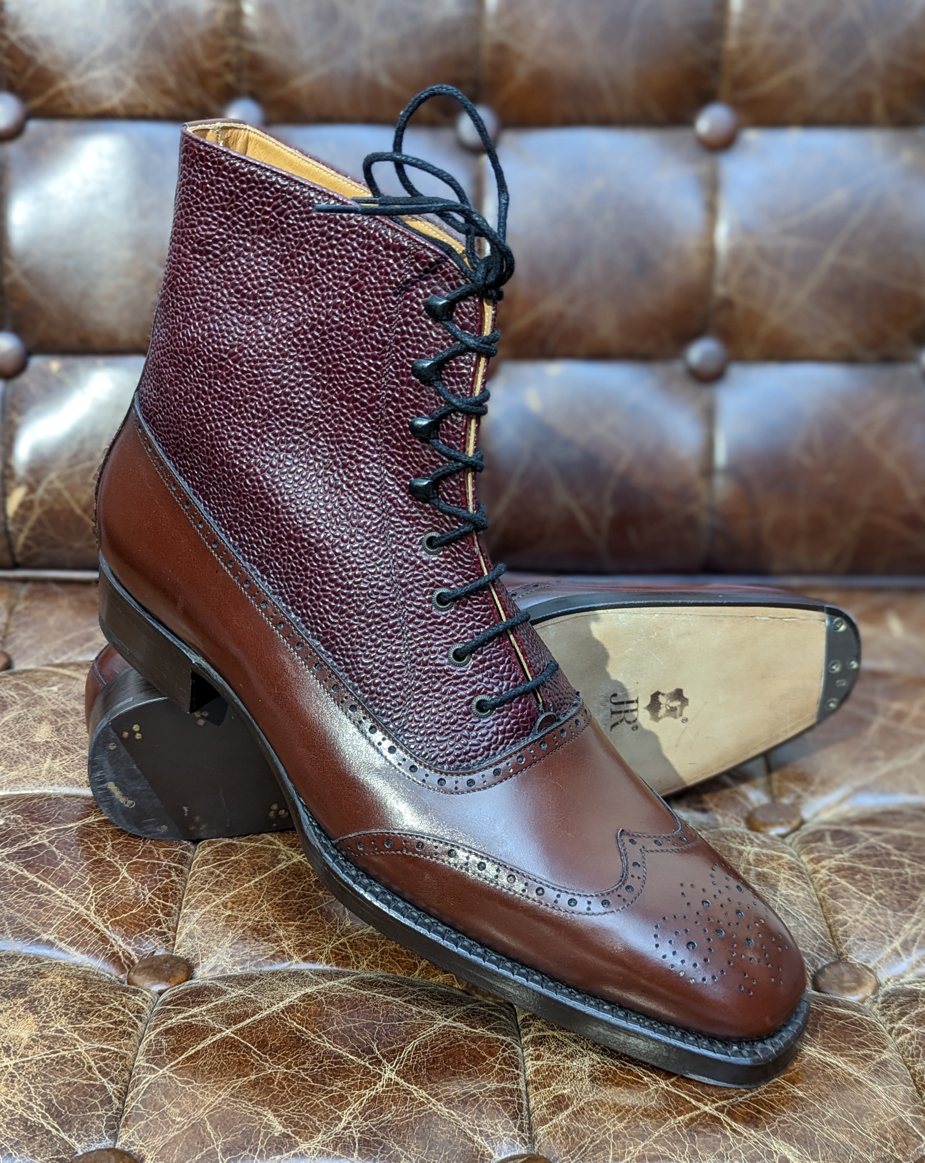 Vass Tall Boots - Antique Cognac Comb., UK 10, SP last - Ascot Shoes
